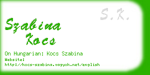 szabina kocs business card